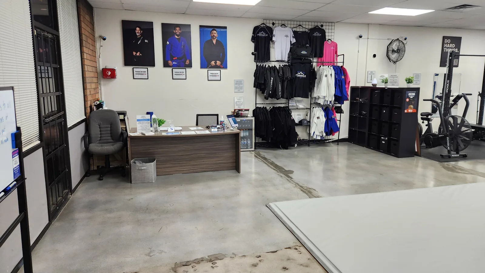 The front desk and pro shop at Pinnacle Brazilian Jiu Jitsu in North Phoenix